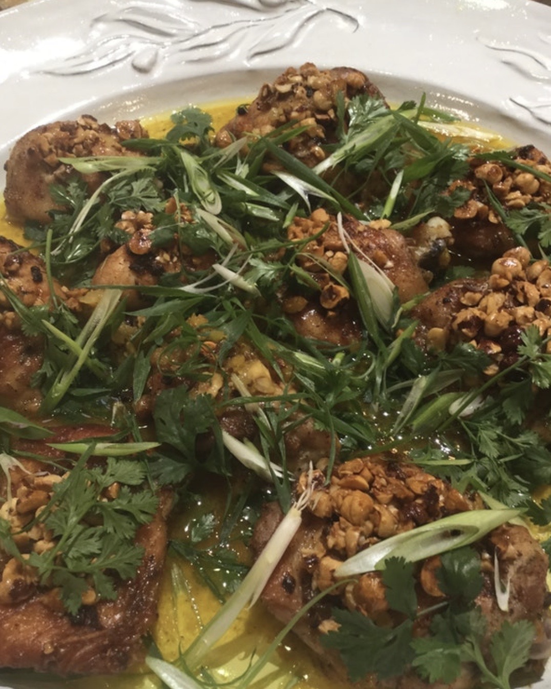Ottolenghi’s Roast Chicken with Saffron, Hazelnuts and Honey
